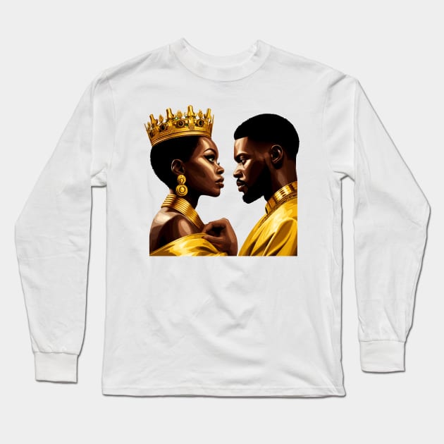 Afrocentric King And Queen Long Sleeve T-Shirt by Graceful Designs